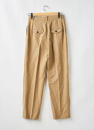 Pantalon droit stretch taille haute beige MANGO femme