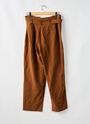 Pantalon large fermeture zip latéral taille haute marron VERO MODA femme