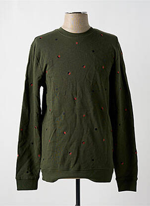 Sweat-shirt broderie manches longues vert ONLY & SONS homme