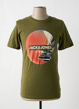 T-shirt coupe droite manches courtes vert JACK & JONES homme