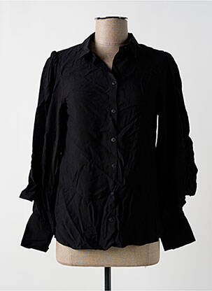 Chemisier tissage popeline manches longues noir DEUX. BY ELINE DE MUNCK femme