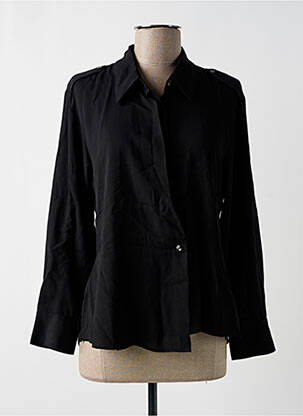 Chemisier tissage crêpe manches longues noir ASTRID BLACK LABEL femme