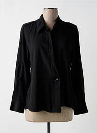 Chemisier tissage crêpe manches longues noir ASTRID BLACK LABEL femme
