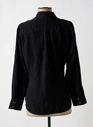 Chemisier tissage crêpe manches longues noir ASTRID BLACK LABEL femme