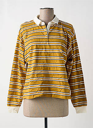 Polo coupe droite manches longues jaune ONLY femme