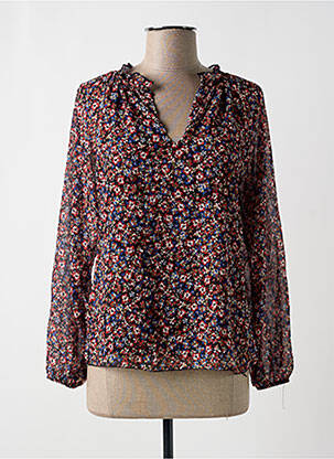 Blouse légère et transparente manches longues rouge HAILYS femme