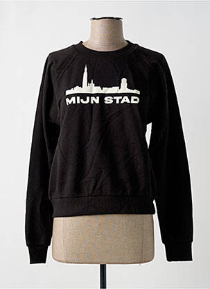 Sweat-shirt sérigraphie manches longues marron TOURIST LEMC femme