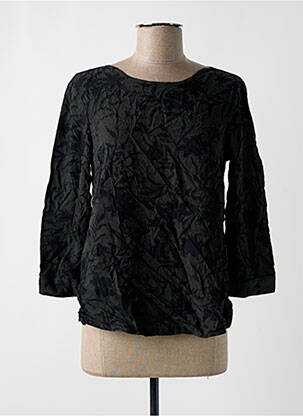 Blouse tissage popeline manches 3/4 vert FRANSA femme