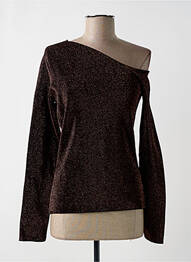 Pull manches longues manches longues marron DEUX. BY ELINE DE MUNCK femme