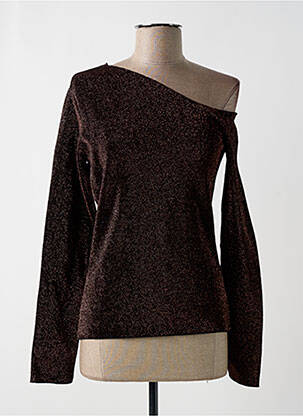 Pull manches longues manches longues marron DEUX. BY ELINE DE MUNCK femme