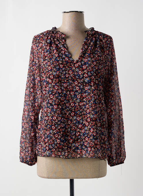 Blouse imprimé fleurs manches longues rouge HAILYS femme