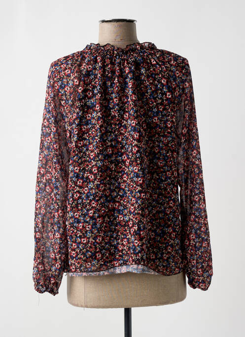 Blouse imprimé fleurs manches longues rouge HAILYS femme