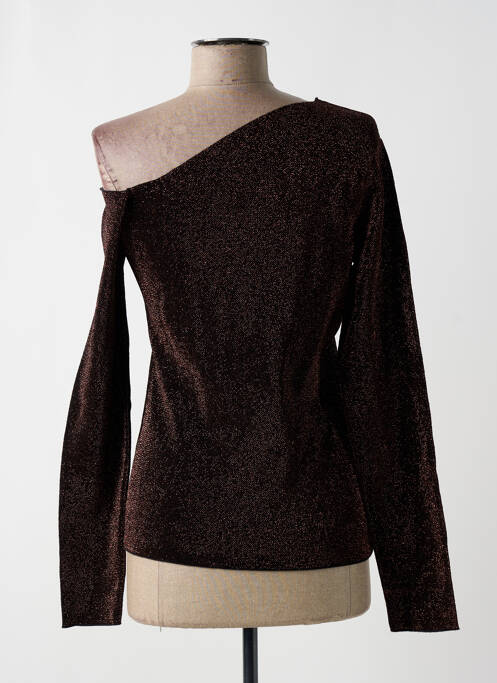 Pull manches longues manches longues marron DEUX. BY ELINE DE MUNCK femme