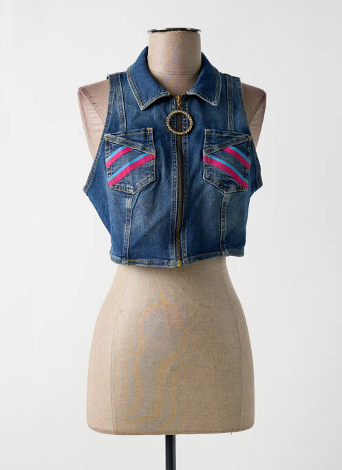 Gilet sans manche bleu OLGA LEYERS pour femme