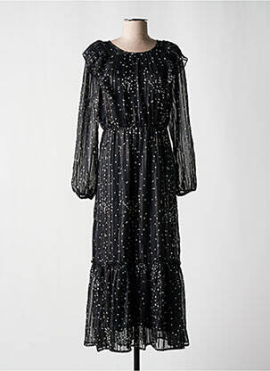 Robe longue manches longues manches longues noir VILA femme
