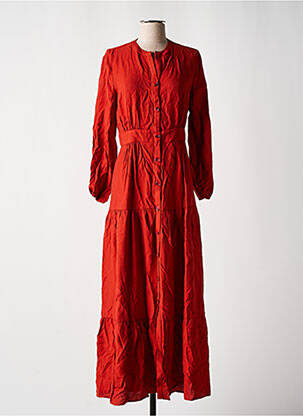 Robe longue coupe évasée manches longues orange DEUX. BY ELINE DE MUNCK femme