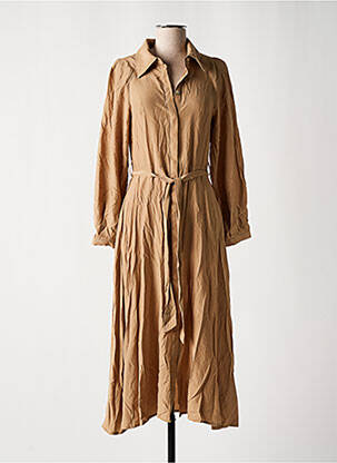 Robe longue manches longues manches longues beige ASTRID BLACK LABEL femme