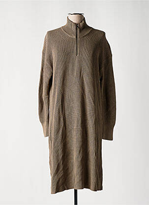 Robe pull manches longues manches longues marron JJXX femme
