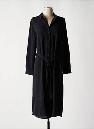 Robe mi-longue coupe fluide manches longues noir JACQUELINE DE YONG femme