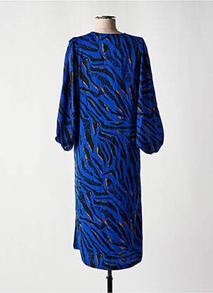 Robe mi-longue coupe fluide manches 3/4 bleu VILA femme