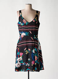 Robe mi-longue imprimé fleurs sans manche noir MORGAN femme