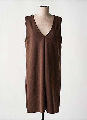Robe mi-longue sans manche sans manche marron ONLY femme