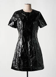 Robe courte fermeture zippée au dos manches courtes noir ASTRID BLACK LABEL femme