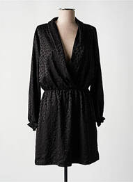 Robe courte coupe évasée manches longues noir DEUX. BY ELINE DE MUNCK femme