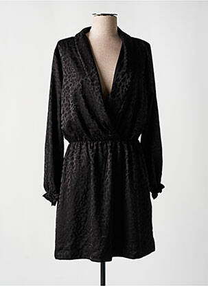 Robe courte coupe évasée manches longues noir DEUX. BY ELINE DE MUNCK femme
