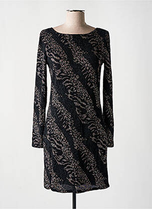 Robe mi-longue manches longues manches longues noir MORGAN femme