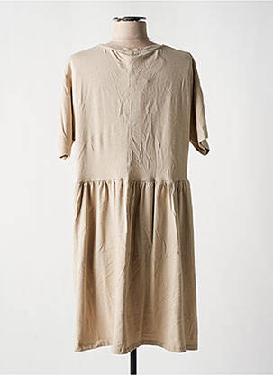 Robe mi-longue manches courtes manches courtes beige NOISY MAY femme
