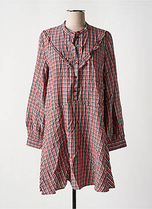 Robe courte coupe évasée manches longues rose ONLY femme