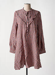 Robe courte coupe évasée manches longues rose ONLY femme