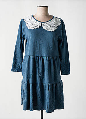 Robe courte manches 3/4 manches 3/4 bleu HAILYS femme