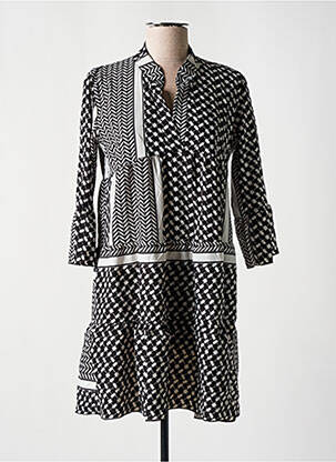 Robe courte manches 3/4 manches 3/4 noir HAILYS femme