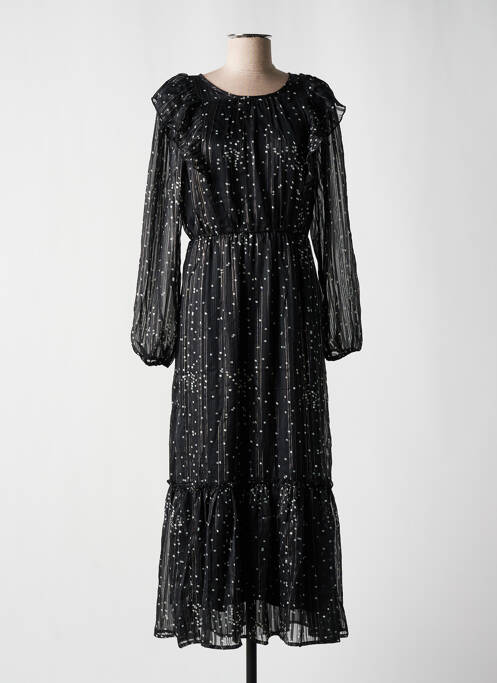 Robe longue manches longues manches longues noir VILA femme