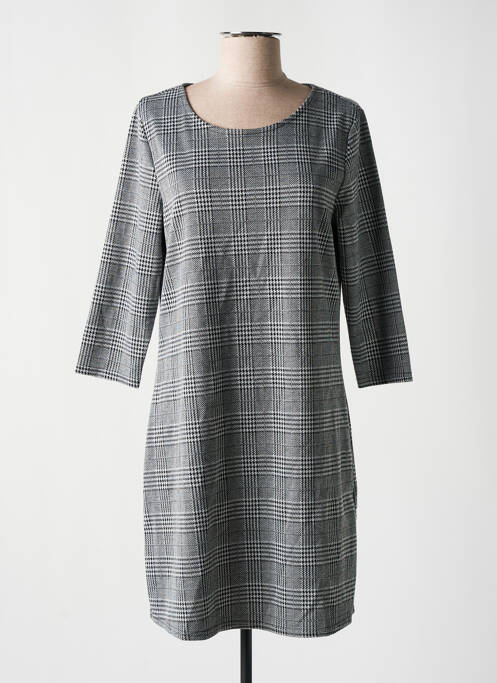 Robe courte fermeture zippée au dos manches longues gris ONLY femme