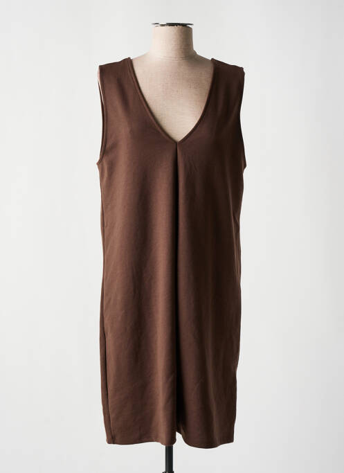 Robe mi-longue marron ONLY pour femme