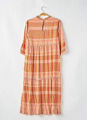 Robe mi-longue fermeture boutonnée au dos manches 3/4 orange KIDS ONLY fille