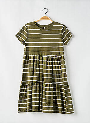Robe mi-longue manches courtes manches courtes vert KIDS ONLY fille