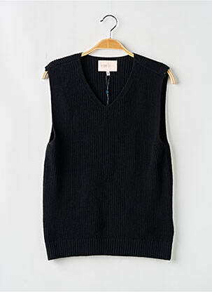 Pull maille tricot sans manche noir KIDS ONLY fille