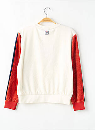Sweat-shirt broderie manches longues beige FILA fille