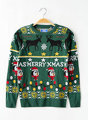 Pull imprimé fantaisie manches longues vert JACK & JONES garçon