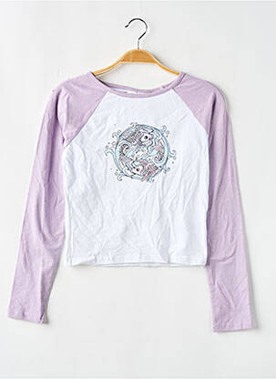 T-shirt coupe cintrée manches longues violet DAISY STREET fille