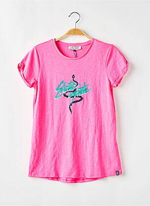 T-shirt coupe cintrée manches courtes rose CARS JEANS fille