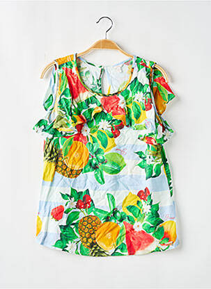 Blouse imprimé fleurs manches courtes bleu GUESS fille