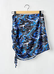 Jupe courte fermeture zip latéral bleu OLGA LEYERS femme