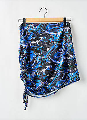 Jupe courte fermeture zip latéral bleu OLGA LEYERS femme