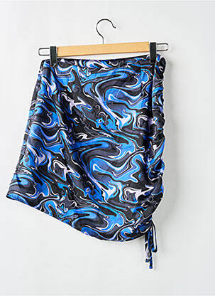 Jupe courte fermeture zip latéral bleu OLGA LEYERS femme