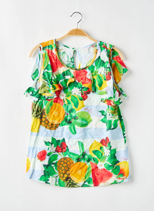 Blouse manches courtes manches courtes bleu GUESS fille